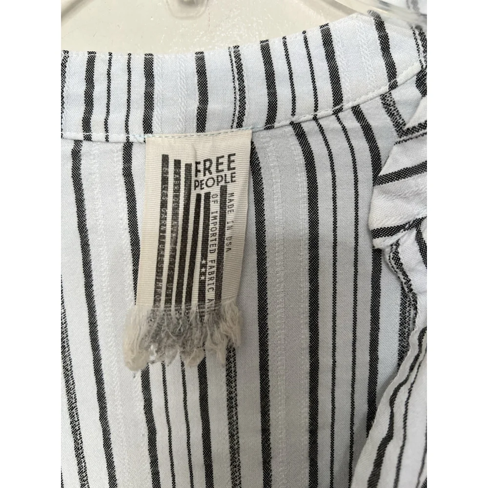 Free People Boho Slouchy Oversized Stripe Rhythm of the Night V-neck Tunic Top S